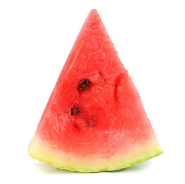 istock Sliced ripe watermelon isolated on white background 888346730