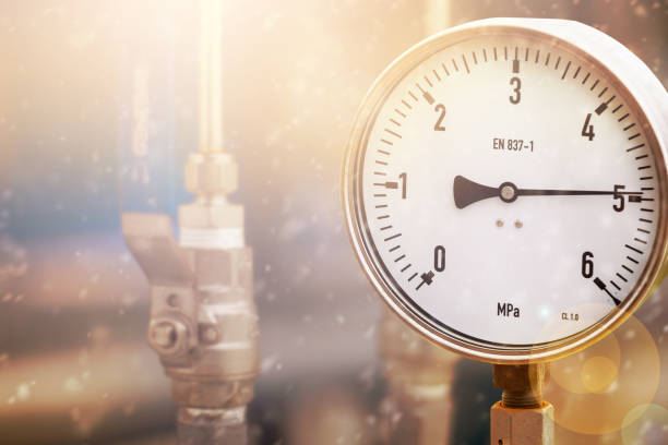 istock Mechanical pressure gauges. Traditional instruments for measuring pressure. 888350100