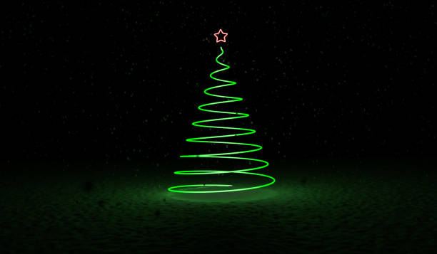 es bonito Largo Adjunto archivo Luces De Neón árbol De Navidad - Banco de fotos e imágenes de stock - iStock