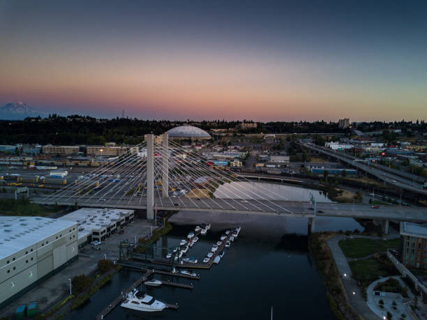 istock Tacoma Landmarks from Above at Sunset 888361424