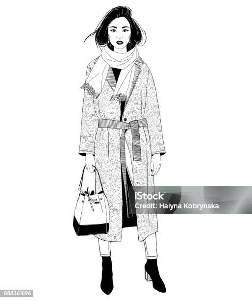 Black And White Fashion Illustration Stock Illustration - Download Image Now - Adult, Adults Only, Art