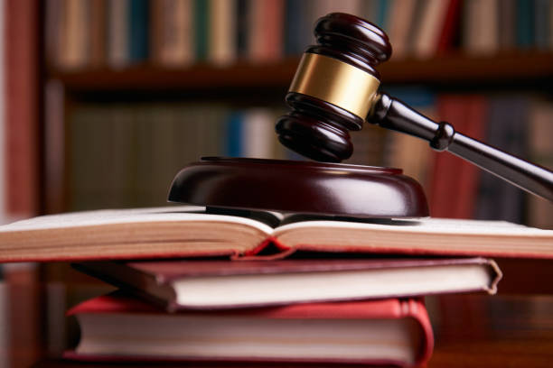 istock Judges gavel with law books 888381506