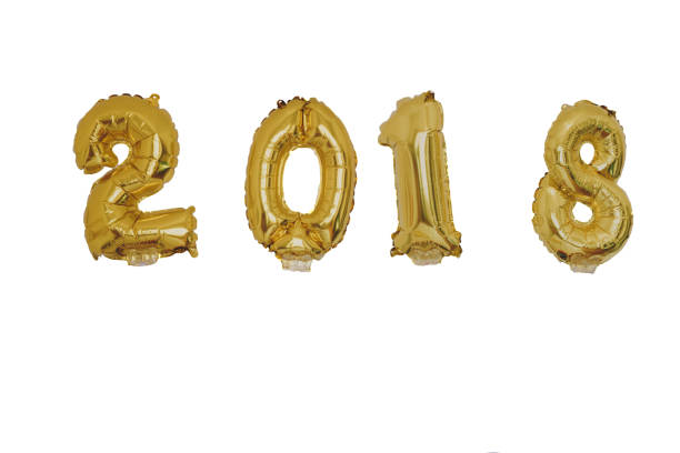 istock Golden 2018 balloons, new year concept 888388184