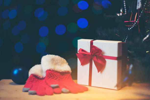 istock Christmas and New year 2018, Gift box with night bokeh light 888398170