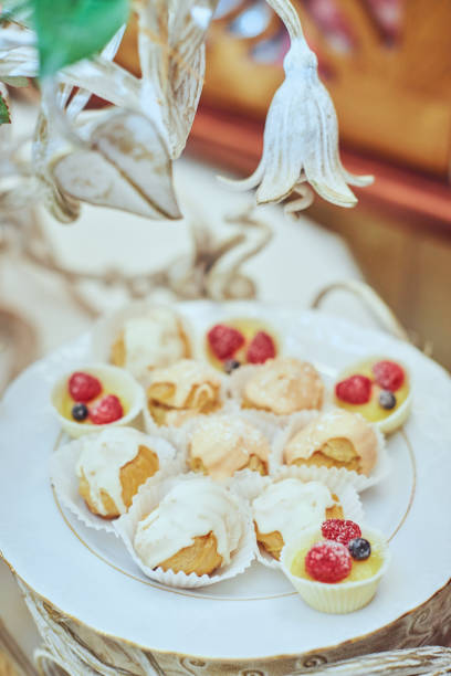 istock Diversity of pastry decorated with fruit 888422046