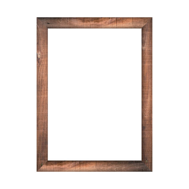 istock wooden frame with isolated white background. 888425092