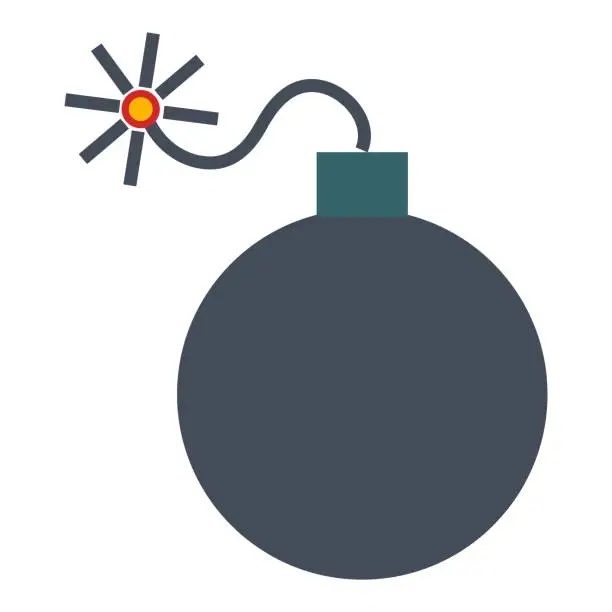 Vector illustration of explosive bomb isolated icon