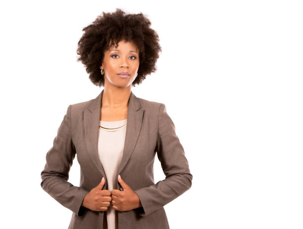 istock black casual woman on white background 888452362