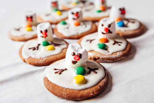 Melted snowmans traditional Christmas ginger cookies