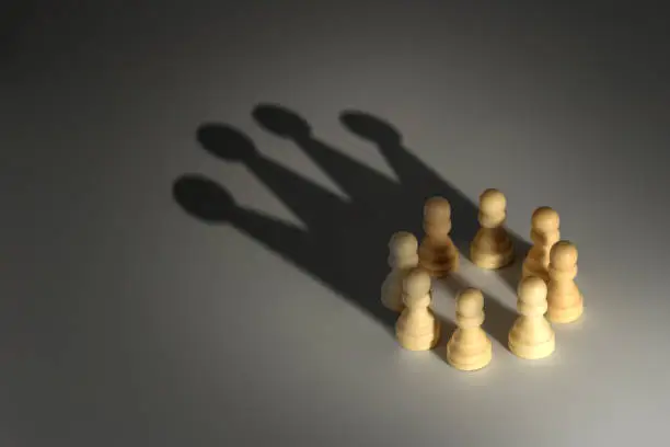 chess pawn circle with shadow shaped as a crown