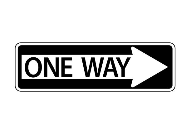 one way sign arrow information design element of symbol on the road for guide people one way stock illustrations