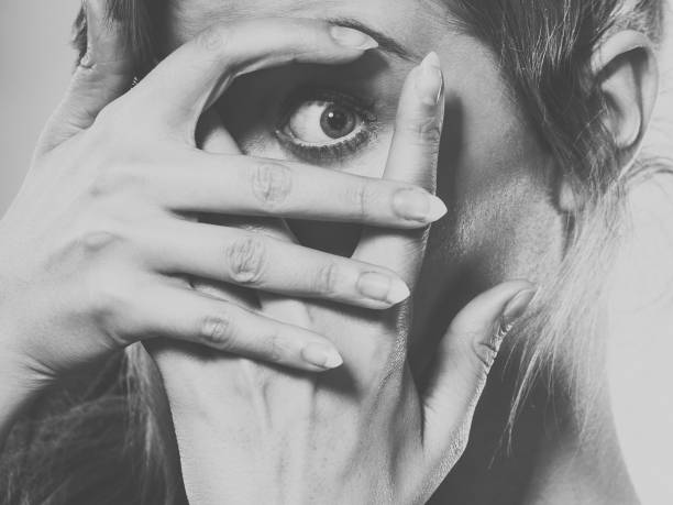 istock Scared frightened young female. 888482886