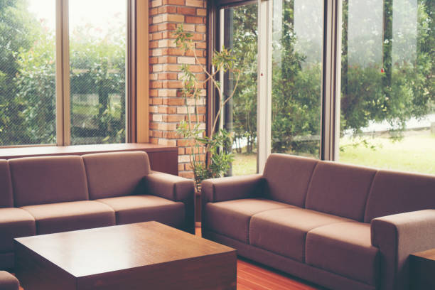 istock Sofa set in natural living room 888487352