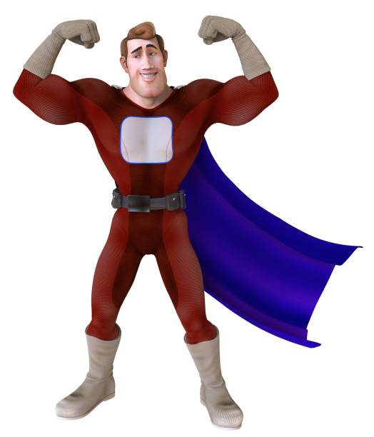 istock Superhero men isolated on a white background 3d illustration 888495142