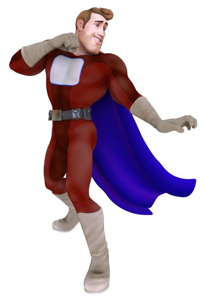 istock Superhero men isolated on a white background 3d illustration 888495210
