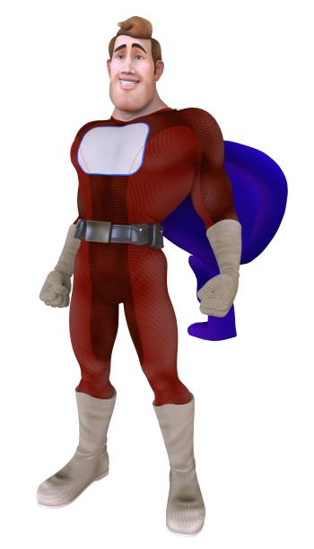istock Superhero men isolated on a white background 3d illustration 888495314
