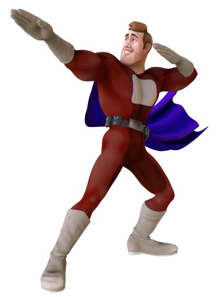 istock Superhero men isolated on a white background 3d illustration 888495454