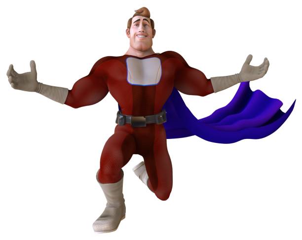 istock Superhero men isolated on a white background 3d illustration 888495494