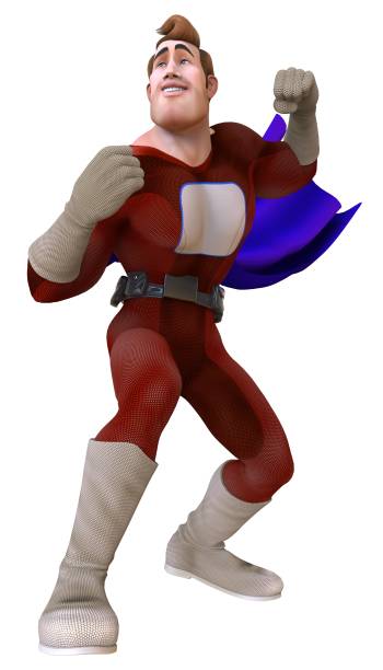 istock Superhero men isolated on a white background 3d illustration 888497538
