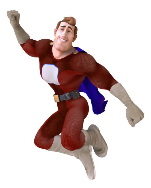 istock Superhero men isolated on a white background 3d illustration 888497800