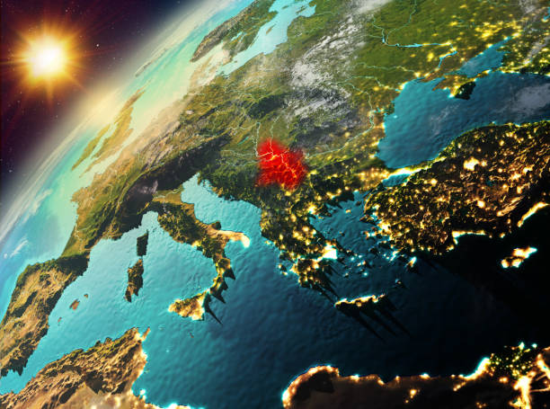 istock Serbia on planet Earth in sunset 888503352