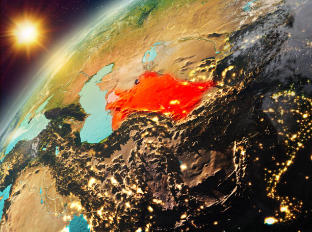 istock Turkmenistan on planet Earth in sunset 888503406