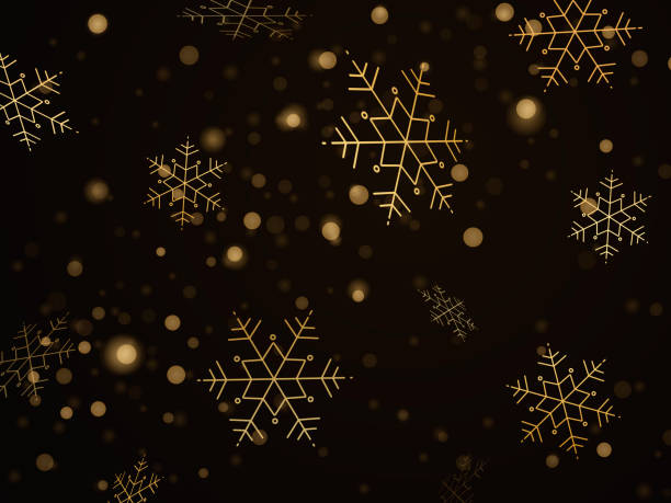 ilustrações de stock, clip art, desenhos animados e ícones de golden snowflake background - christmas backgrounds holiday focus on background