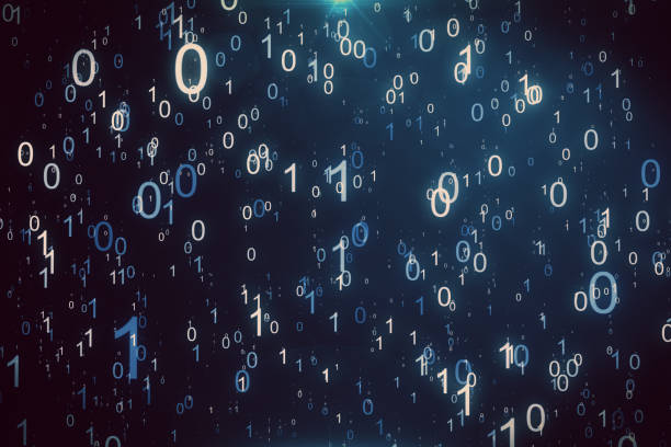 istock Animated background featuring a particle rain of binary numbers falling simulating the matrix effect. 3d illustration 888511812