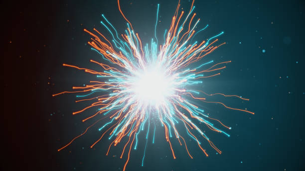 istock The fiery and icy particles collide in space 3d illustration 888511840