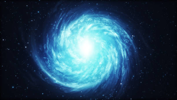 istock Rotating spiral galaxy with stars in outer space 3d illustration 888514306