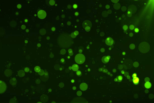 istock Green abstract lights bokeh background 3d illustration 888514474