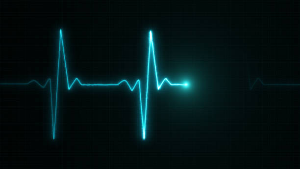 istock Cardiogram cardiograph oscilloscope screen blue illustration background 888514716