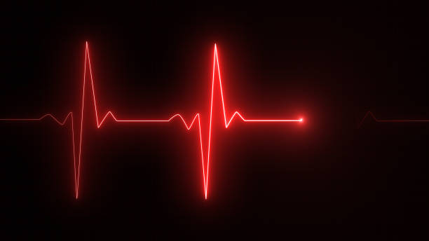 Cardiogram cardiograph oscilloscope screen red illustration background stock photo