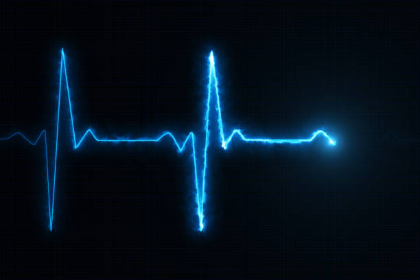 istock Cardiogram cardiograph oscilloscope screen blue illustration background 888514744