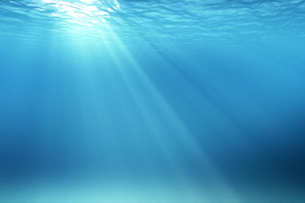 istock 3d illustration underwater scene with air bubbles floating up and sun shining 888515106