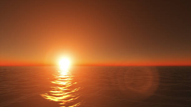 istock Beautiful sunset, amazing colors, light beam shining through the cloud 3d illustration 888515122