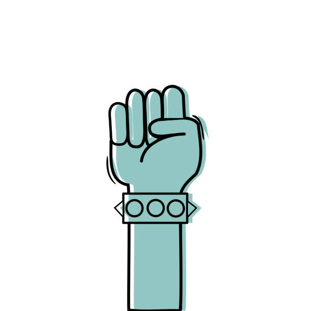 istock color hand with bracelet and oppose gesture symbol 888525688