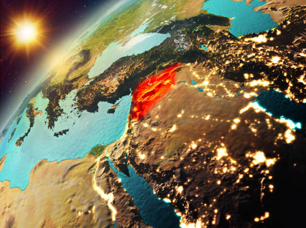 istock Syria on planet Earth in sunset 888529226