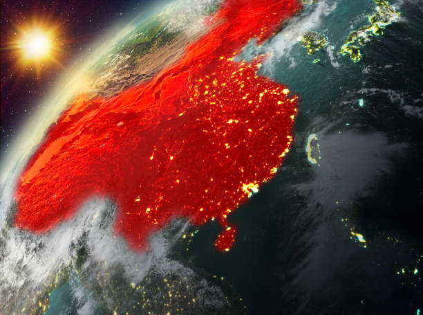 istock China on planet Earth in sunset 888529238