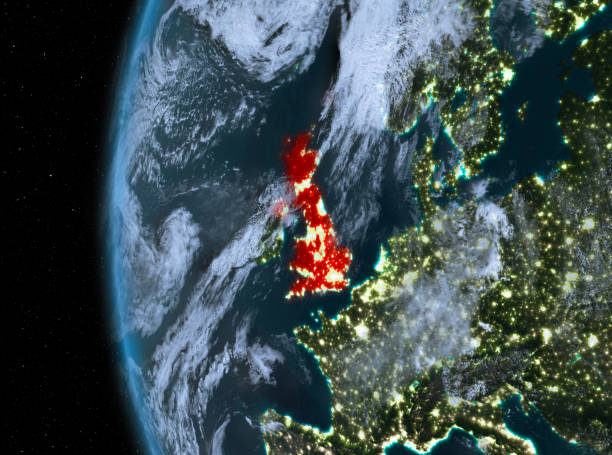 istock United Kingdom in red at night 888531594
