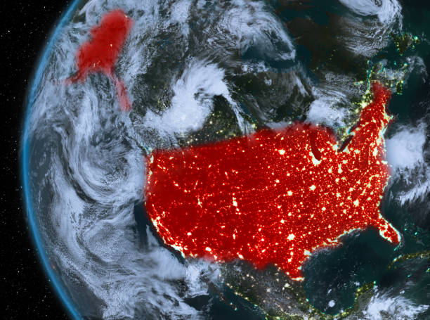 istock USA in red at night 888531678