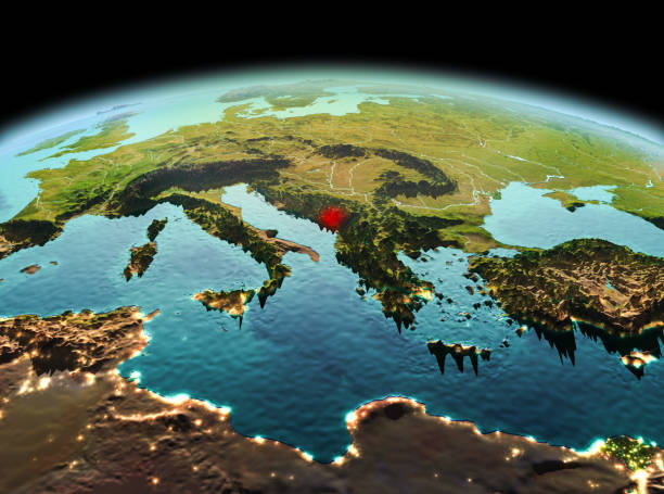 istock Montenegro on planet Earth in space 888534798