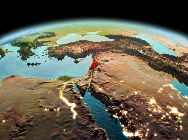 istock Lebanon on planet Earth in space 888534852