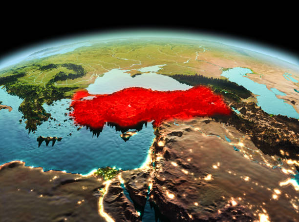 istock Turkey on planet Earth in space 888534854