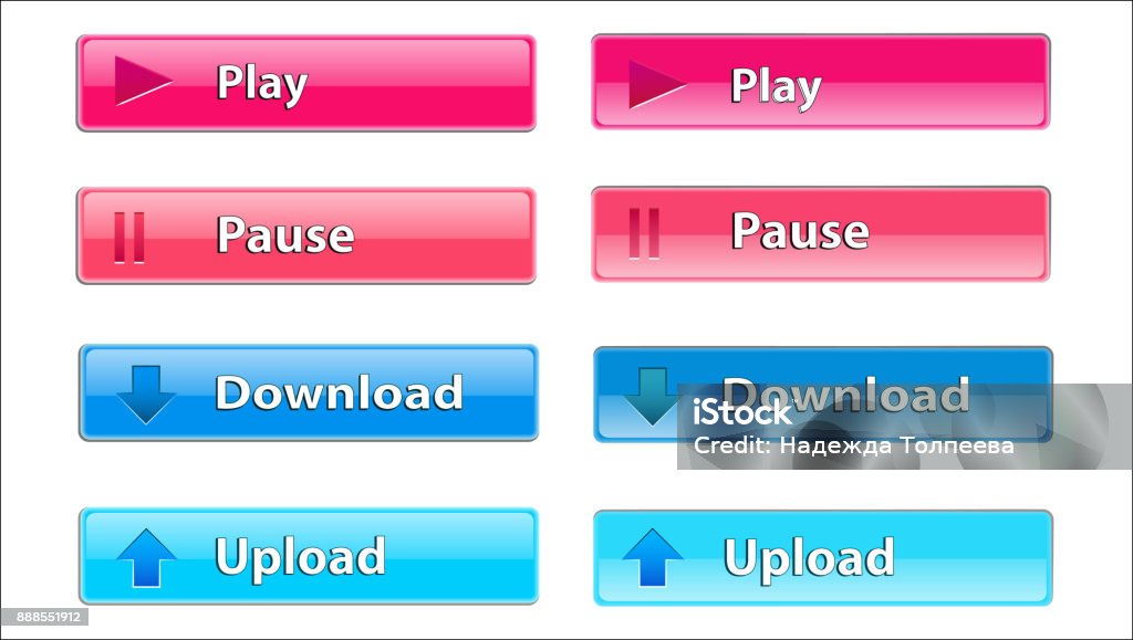 Play Button Rectangular Rectangular Transparent Button To Download And Play Stock Illustration ...
