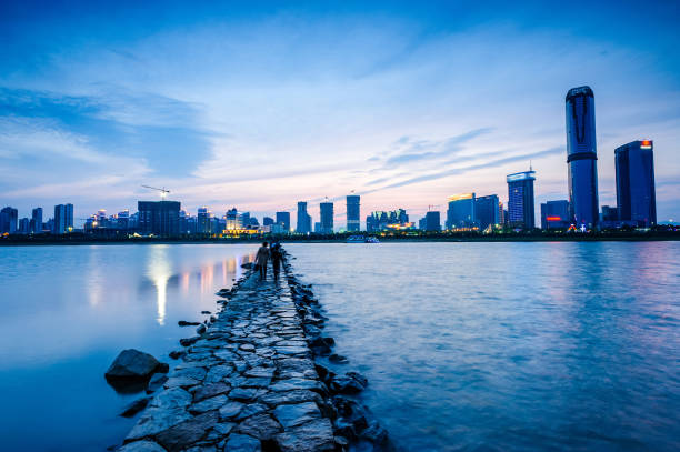 istock Night view of modern Chinese city 888559806