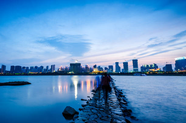 istock Night view of modern Chinese city 888559842
