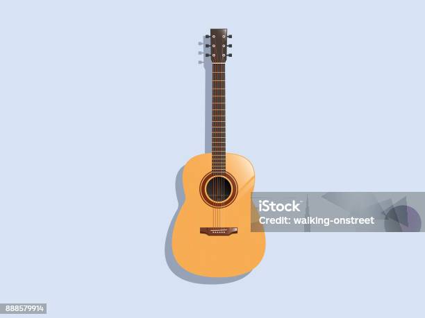 Acoustic Guitar Classic Stock Illustration - Download Image Now - Acoustic Guitar, Guitar, Acoustic Music