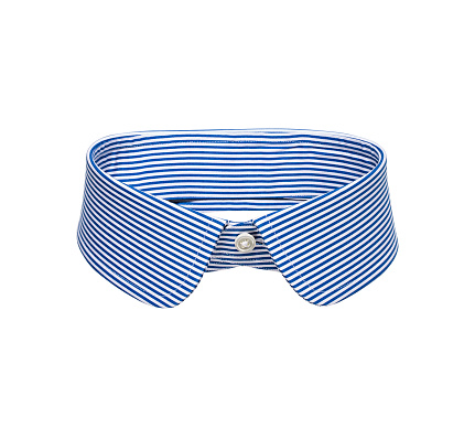Blue Shirt Collar isolated on white background ( with clipping path)