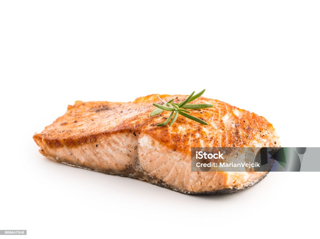 Salmon. Salmon roast steakisolated on white background Salmon. Salmon roast steakisolated on white background. Salmon - Seafood Stock Photo